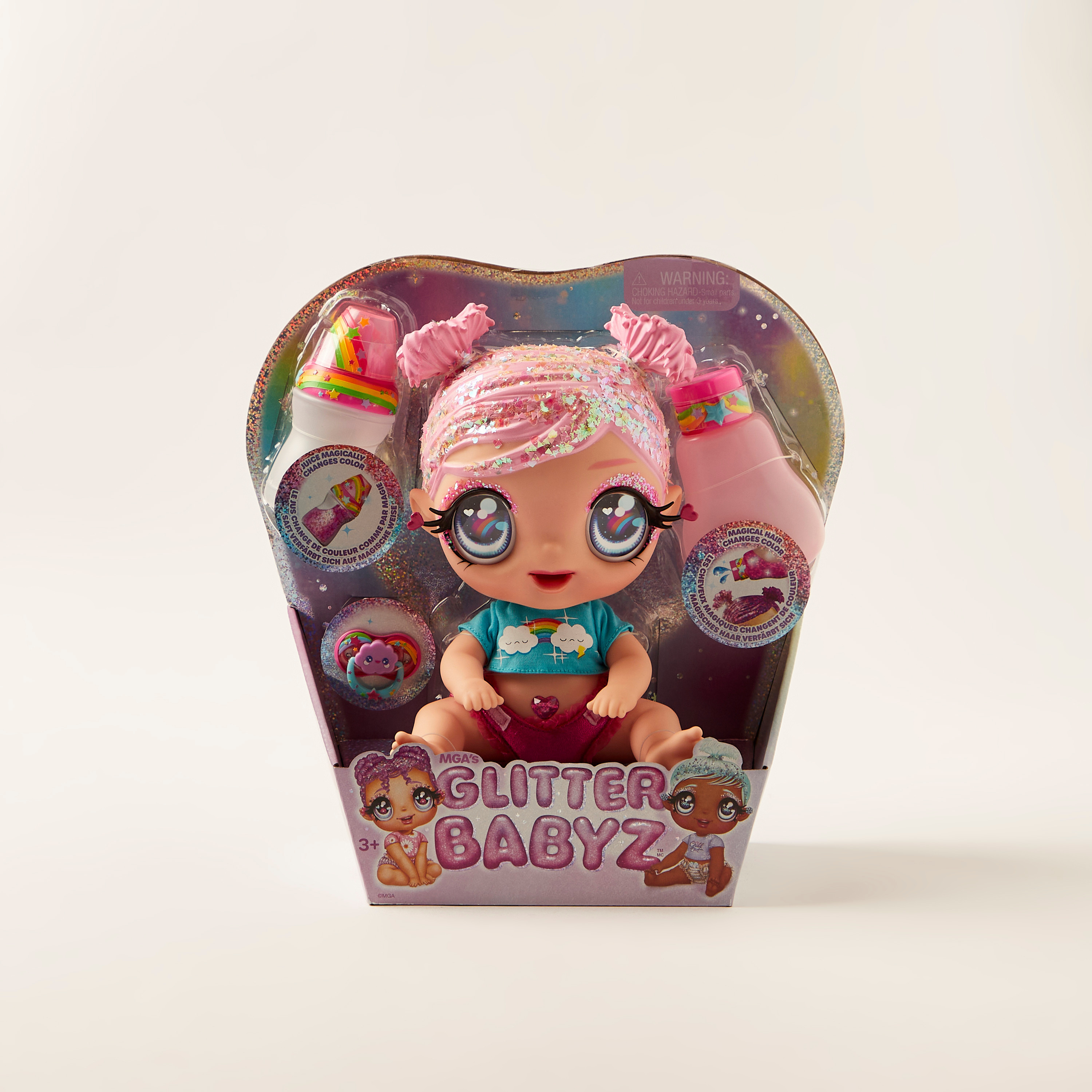 MGA'S Glitter BABYZ DREAMIA Stardust Baby Doll with Magical Color