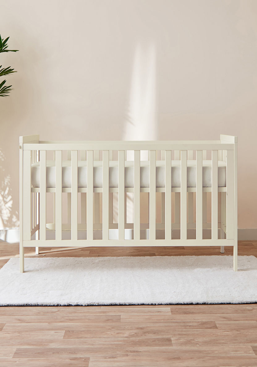 Oliver Off White Wooden Crib with Three Adjustable Heights (Up to 3 years)-Baby Cribs-image-1