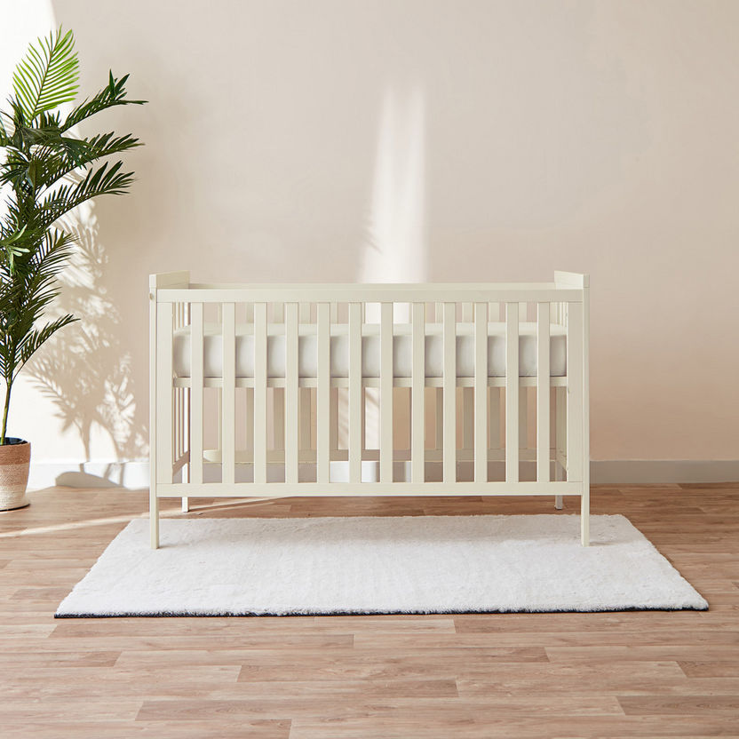 Oliver Off White Wooden Crib with Three Adjustable Heights (Up to 3 years)-Baby Cribs-image-1