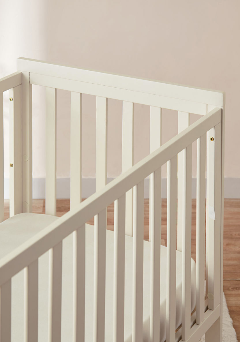 Oliver Off White Wooden Crib with Three Adjustable Heights (Up to 3 years)-Baby Cribs-image-4