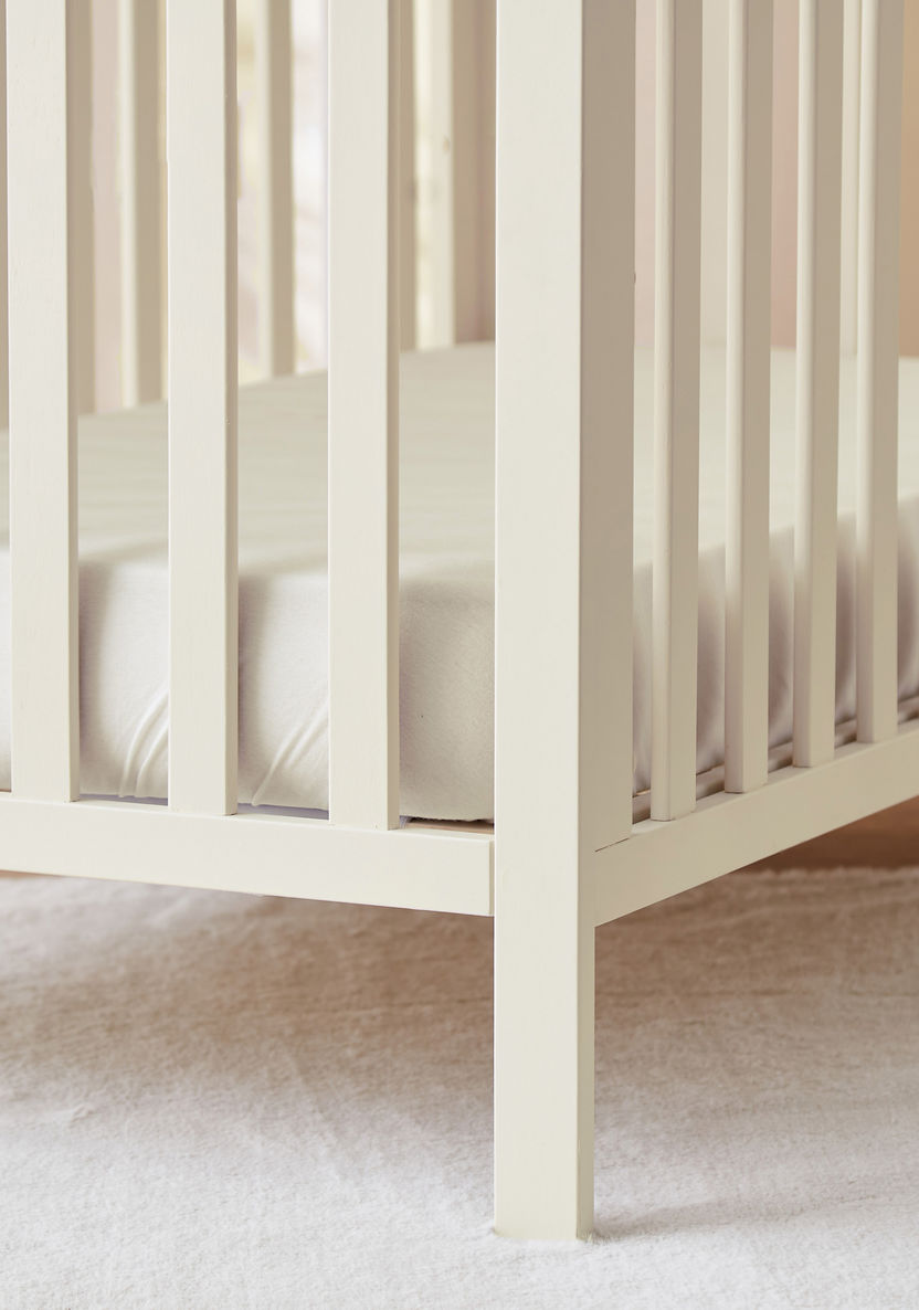Oliver Off White Wooden Crib with Three Adjustable Heights (Up to 3 years)-Baby Cribs-image-5