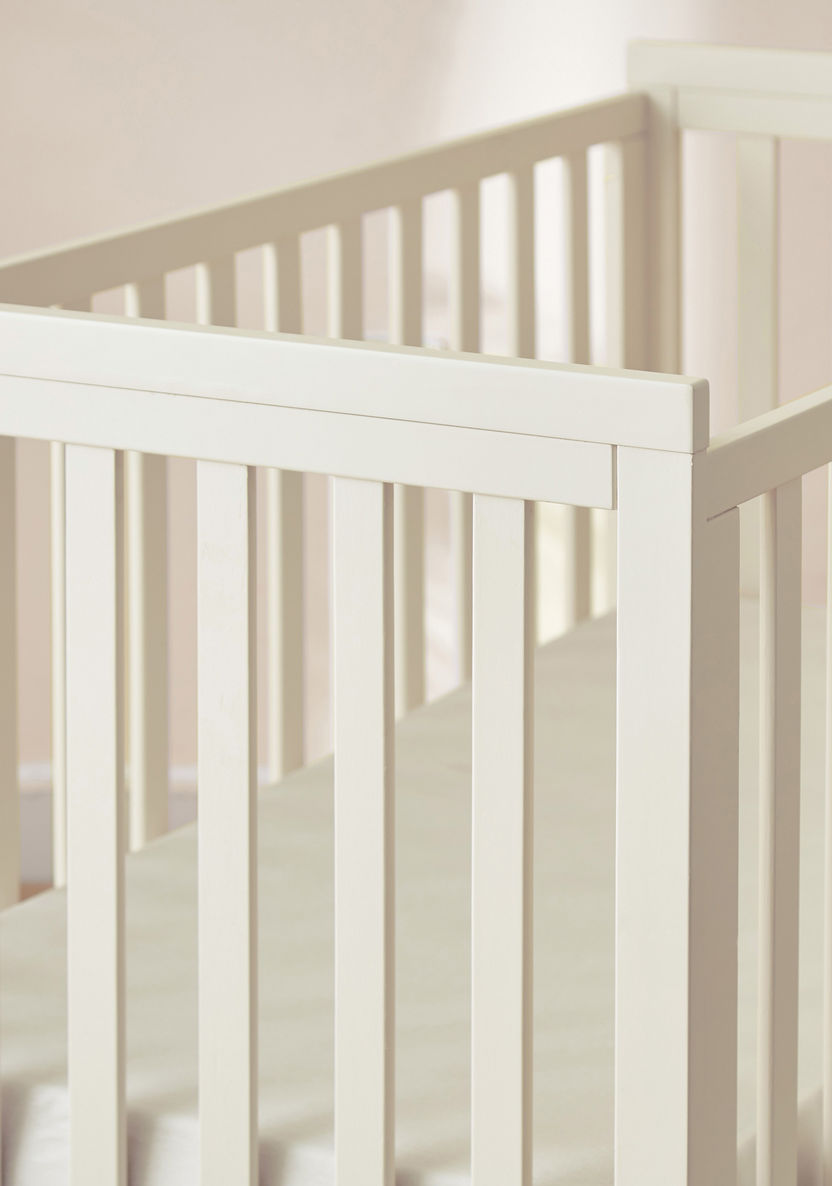 Oliver Off White Wooden Crib with Three Adjustable Heights (Up to 3 years)-Baby Cribs-image-6