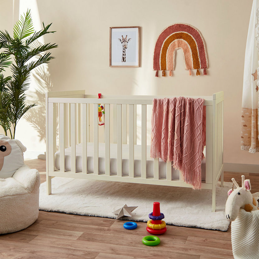 Oliver Off White Wooden Crib with Three Adjustable Heights (Up to 3 years)-Baby Cribs-image-8