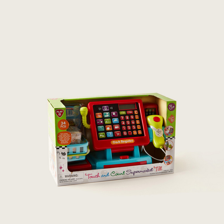 Playgo 34-Piece Touch and Count Supermarket Till Playset