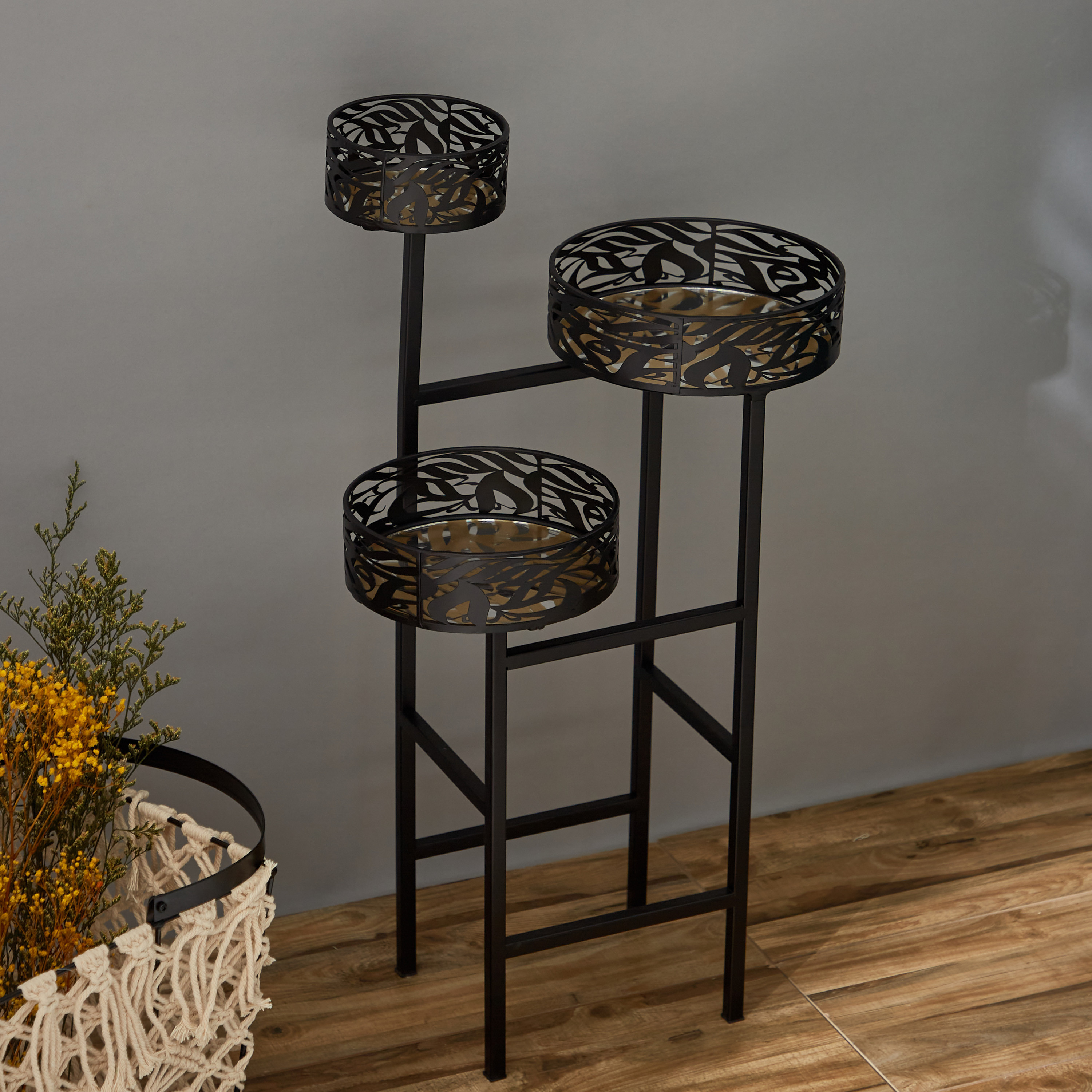Printed 3-Tier Accent Table - 38x29x65 cms-furniture-livingroom-sideandendtables-image-2