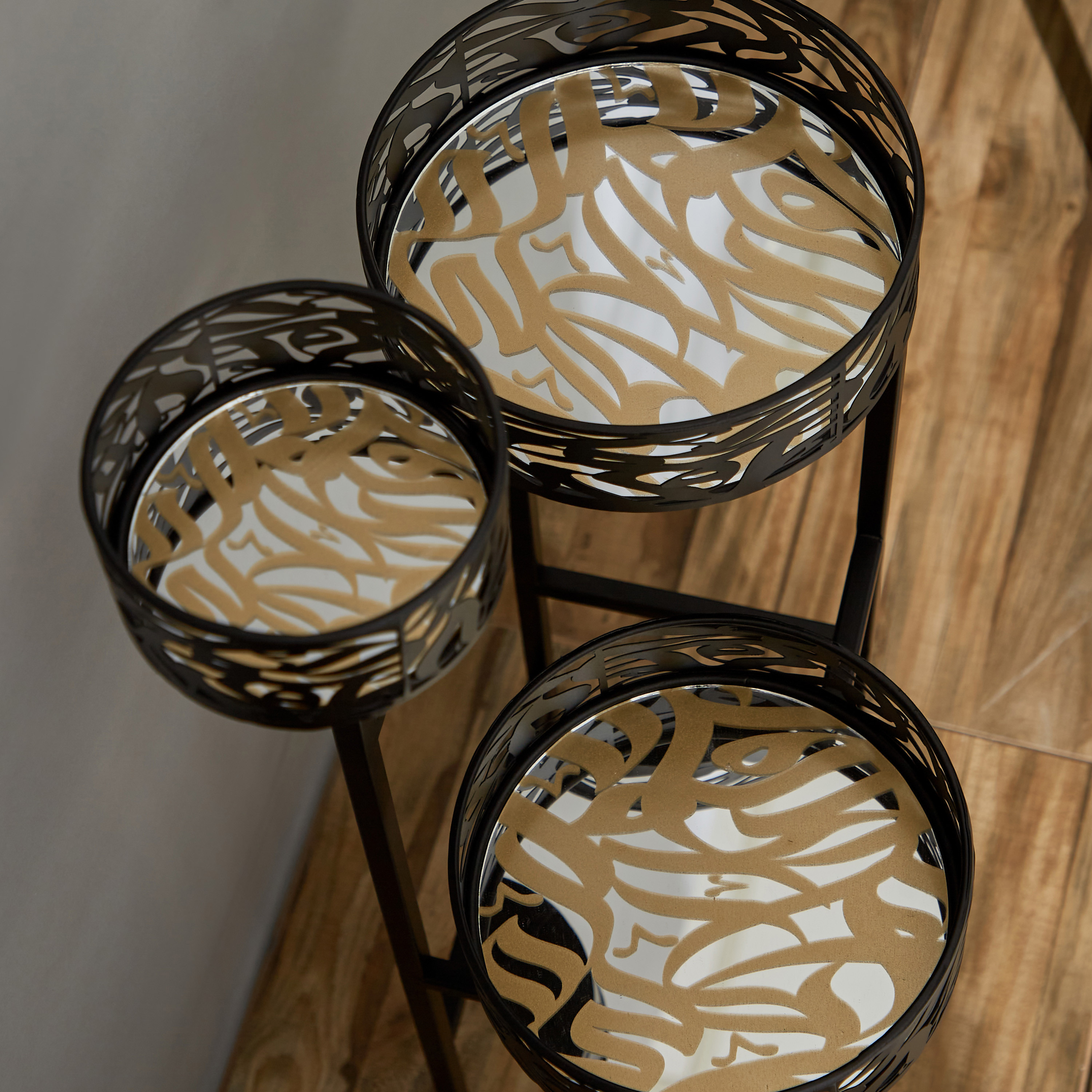 Printed 3-Tier Accent Table - 38x29x65 cms-furniture-livingroom-sideandendtables-image-3