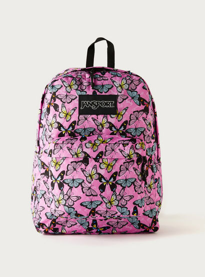 butterfly jansport backpack SuperBreak Plus Fully padded back panel adds comfort for longer wear Buy Jansport All Over Butterfly