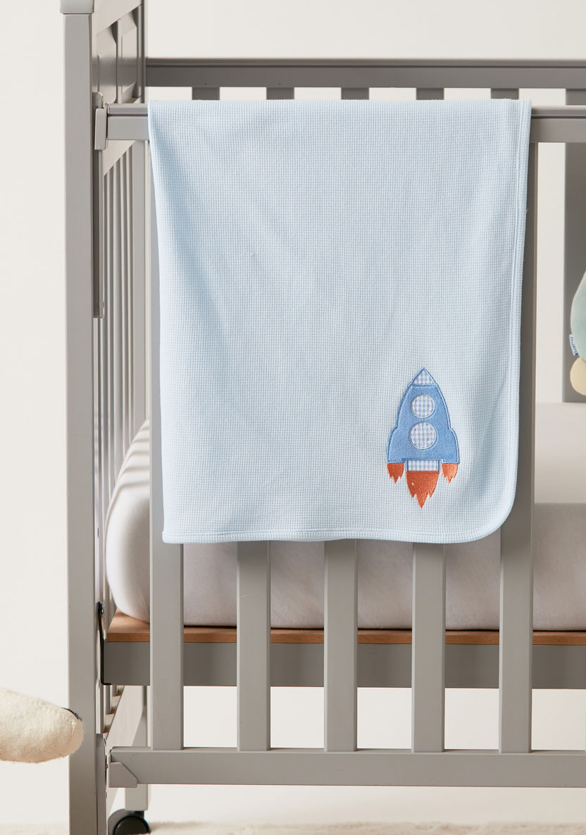 Juniors Rocket Applique Thermal Blanket - 102x76 cms-Blankets and Throws-image-0