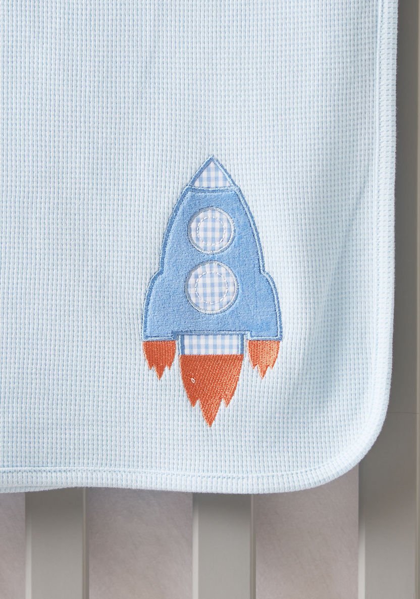 Juniors Rocket Applique Thermal Blanket - 102x76 cms-Blankets and Throws-image-1