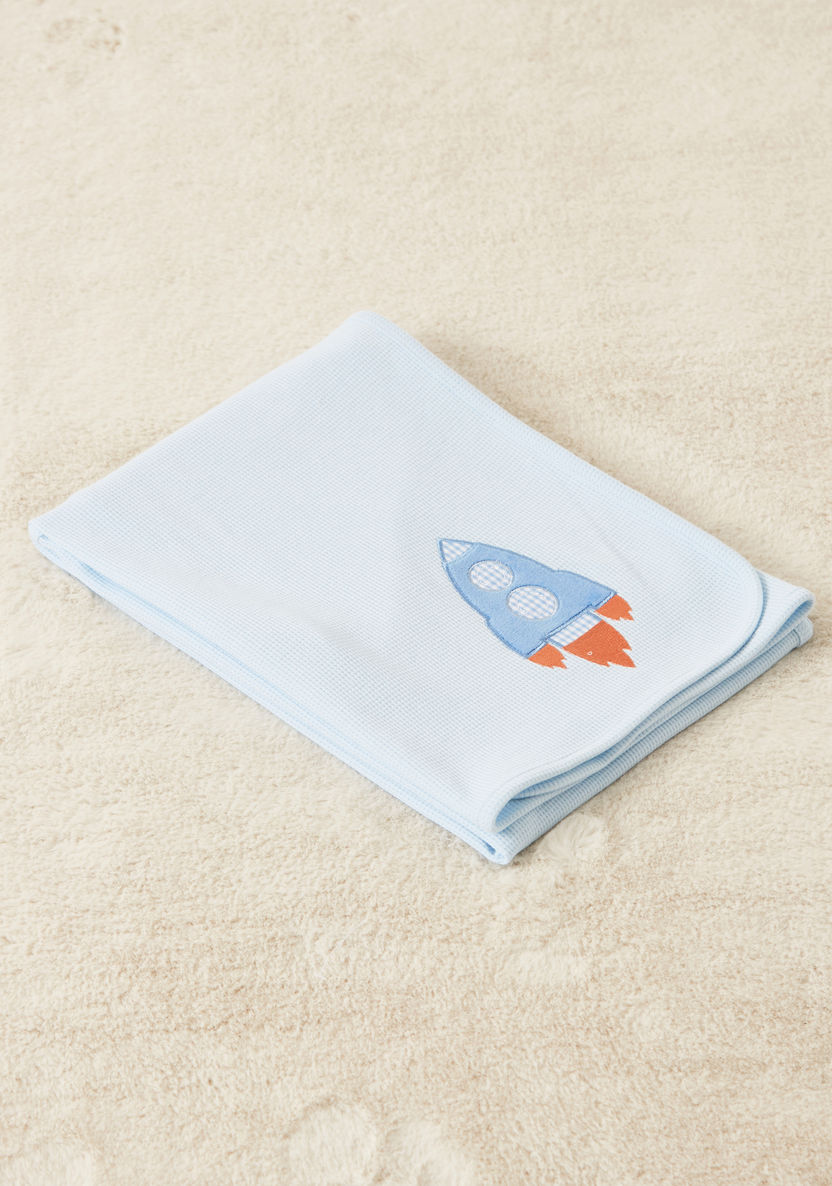 Juniors Rocket Applique Thermal Blanket - 102x76 cms-Blankets and Throws-image-3