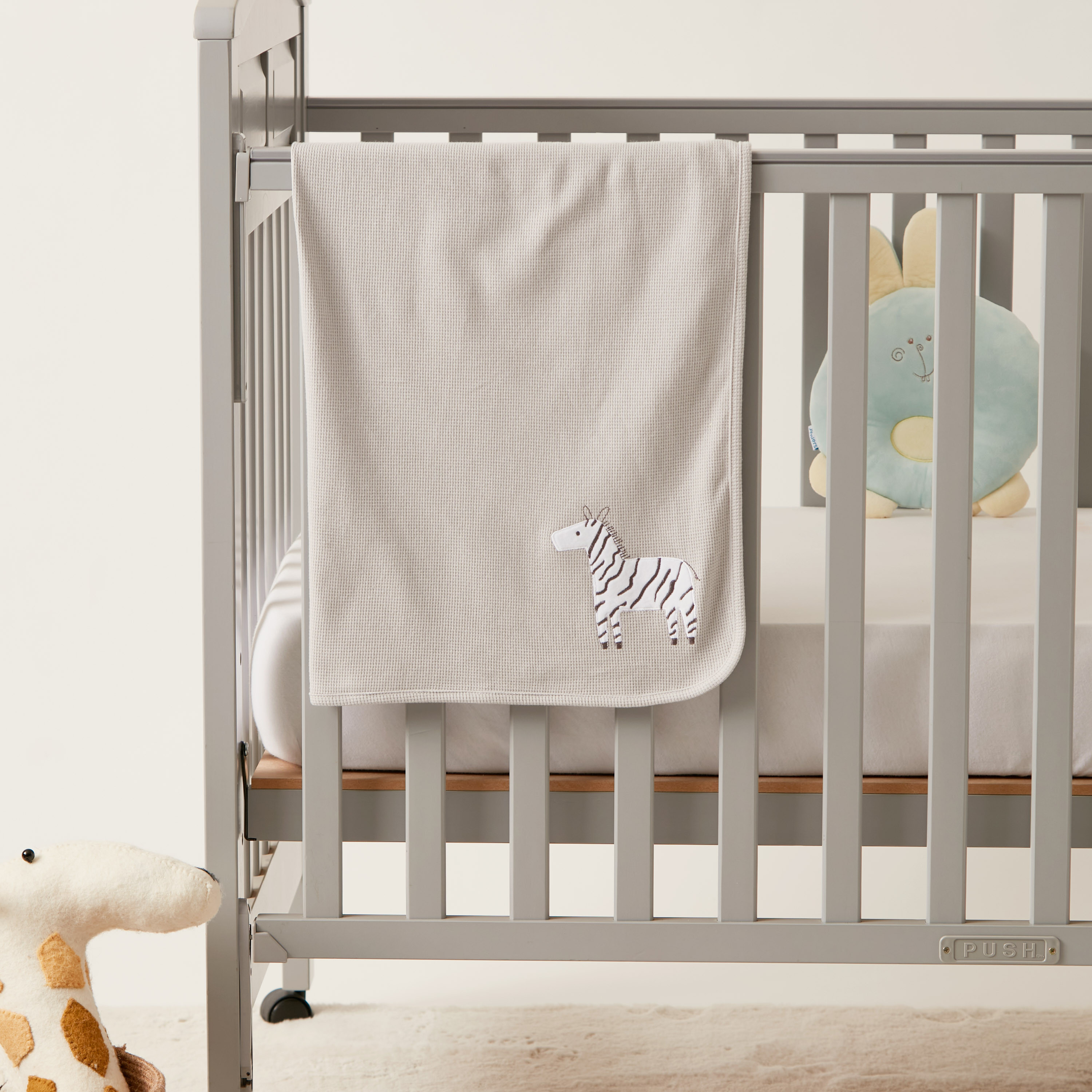 Juniors Zebra Embroidered Thermal Blanket - 102x76 cms-baby-nursery-blanketsandswaddles-blanketsandquilts-image-1