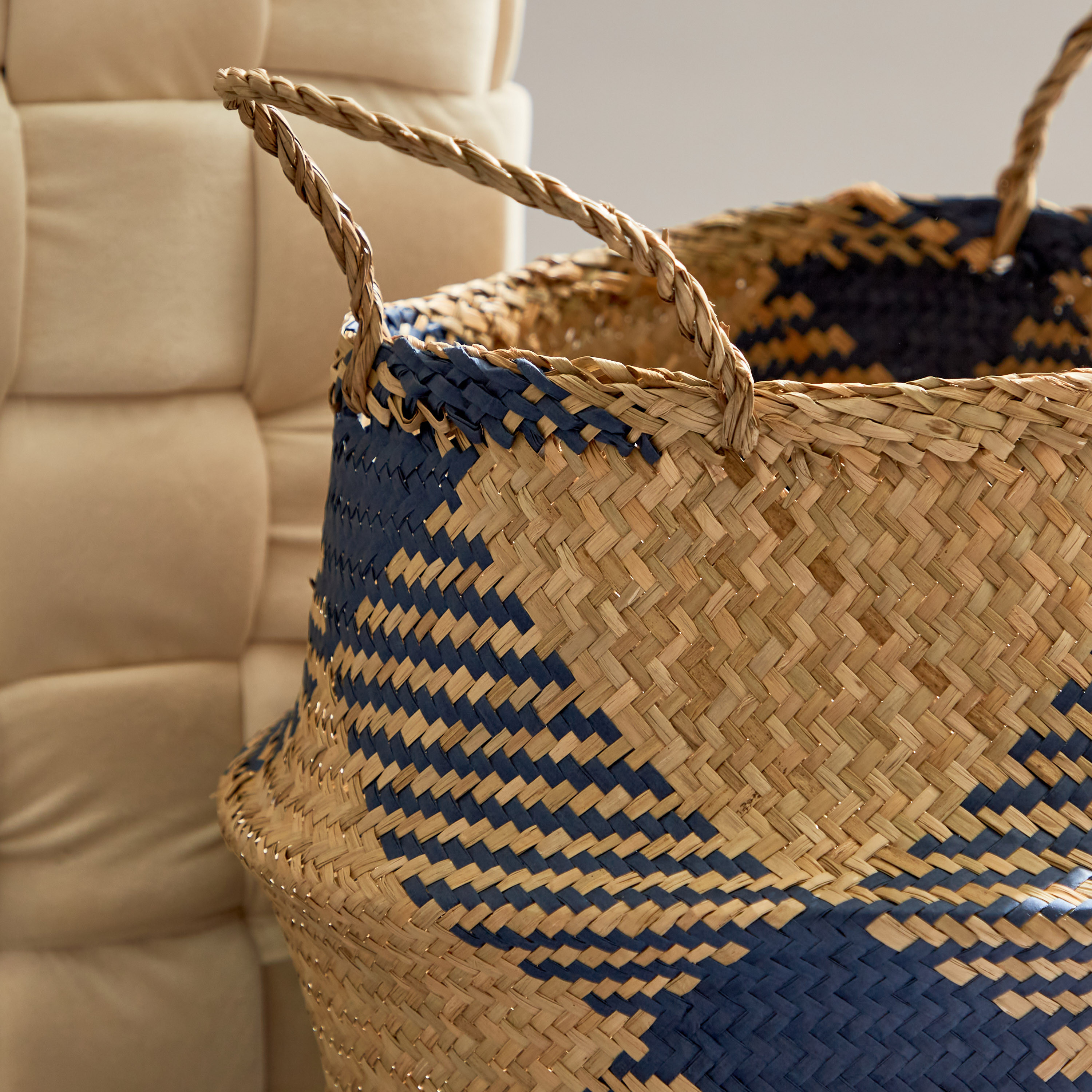 Foldable Storage Basket with Handle - 35x46 cms-household-decor-boxesandtrays-image-2