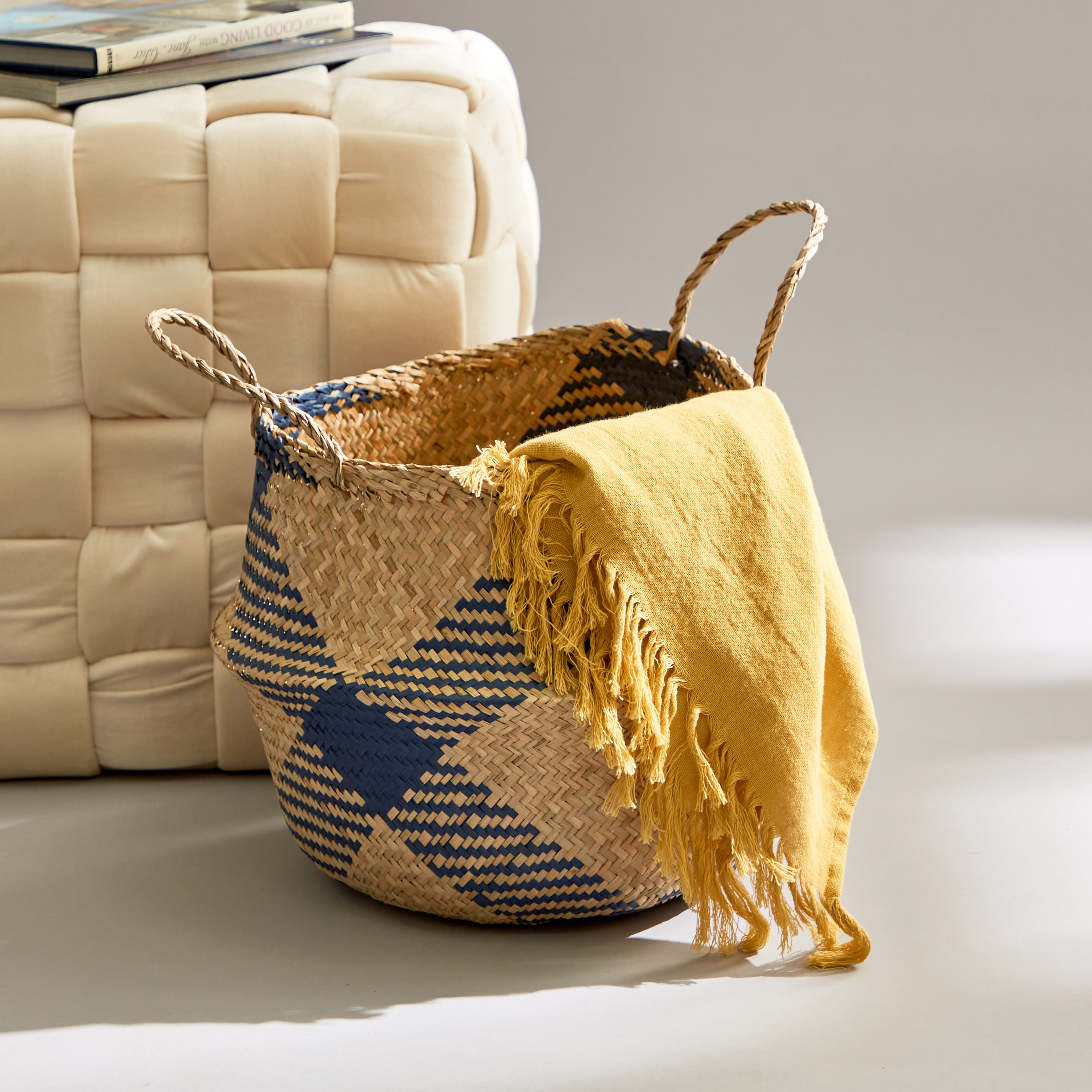 Foldable Storage Basket with Handle - 35x46 cms-household-decor-boxesandtrays-image-4