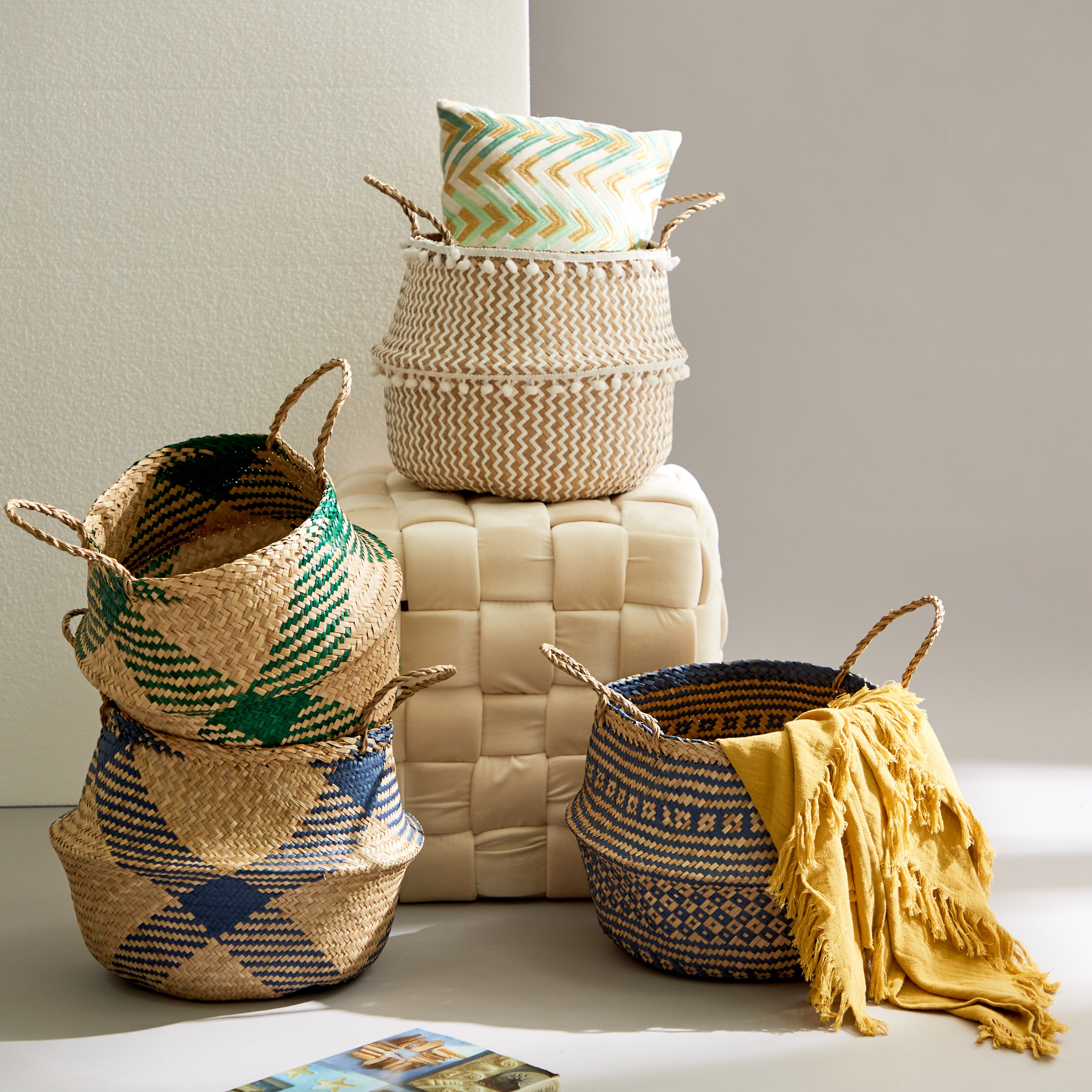 Foldable Storage Basket with Handle - 35x46 cms-household-decor-boxesandtrays-image-5