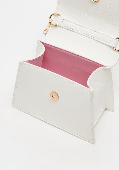 Missy Textured Boxy Crossbody Bag with Chain Strap Detail