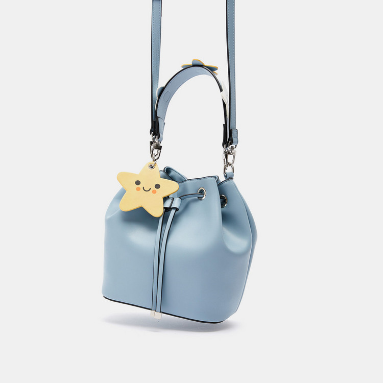 Missy Solid Bucket Bag with Detachable Straps and Drawstring Closure
