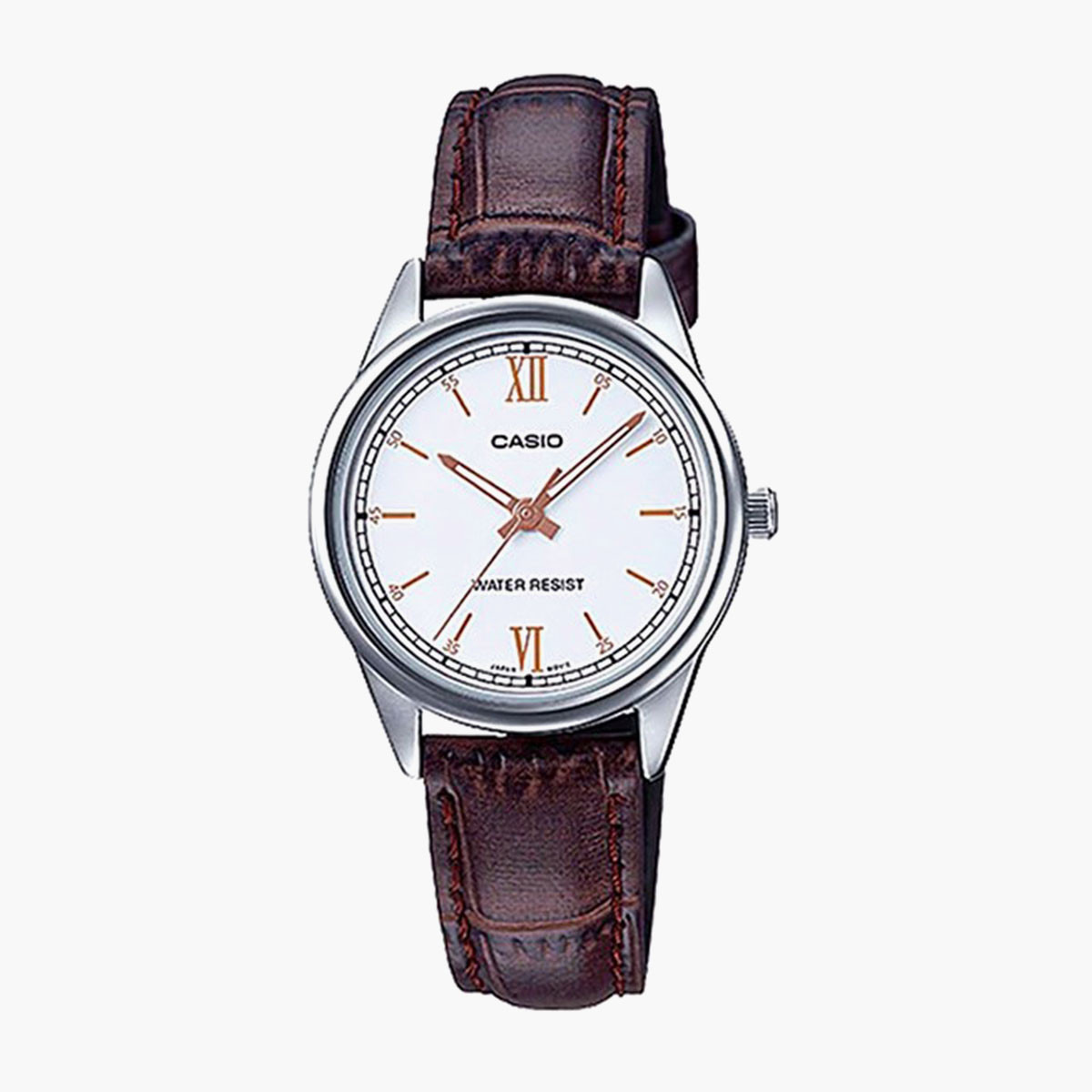 Casio Women's Brown Analog Leather Strap Watch -LTP-V005L-7B3UDF-women-watchesandjewellery-watches-image-1