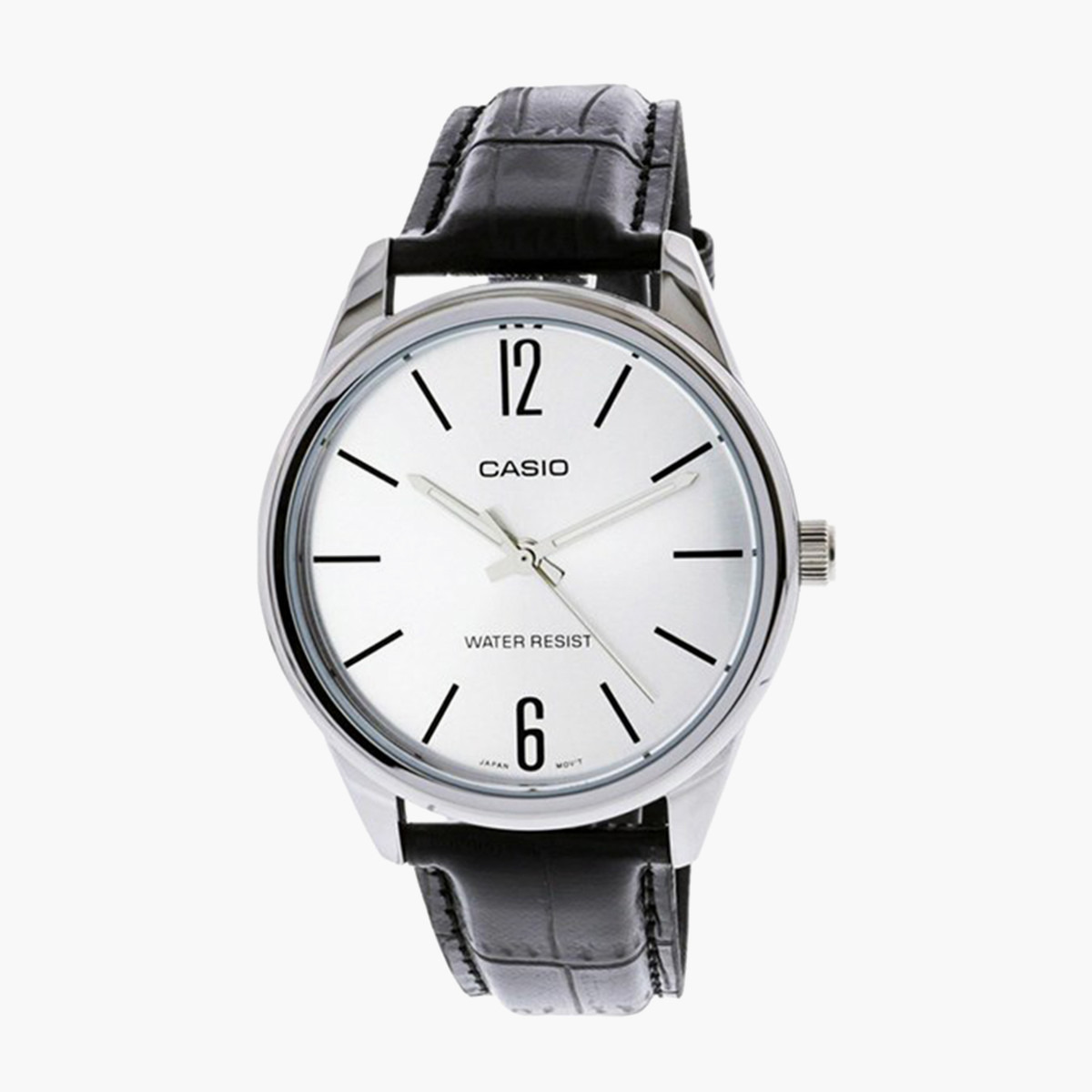 MTP-V005L-7BUDF- راقب حزام جلد تناظرية أسود ملك الرجال كاسيو-men-watchesandjewellery-watches-image-1