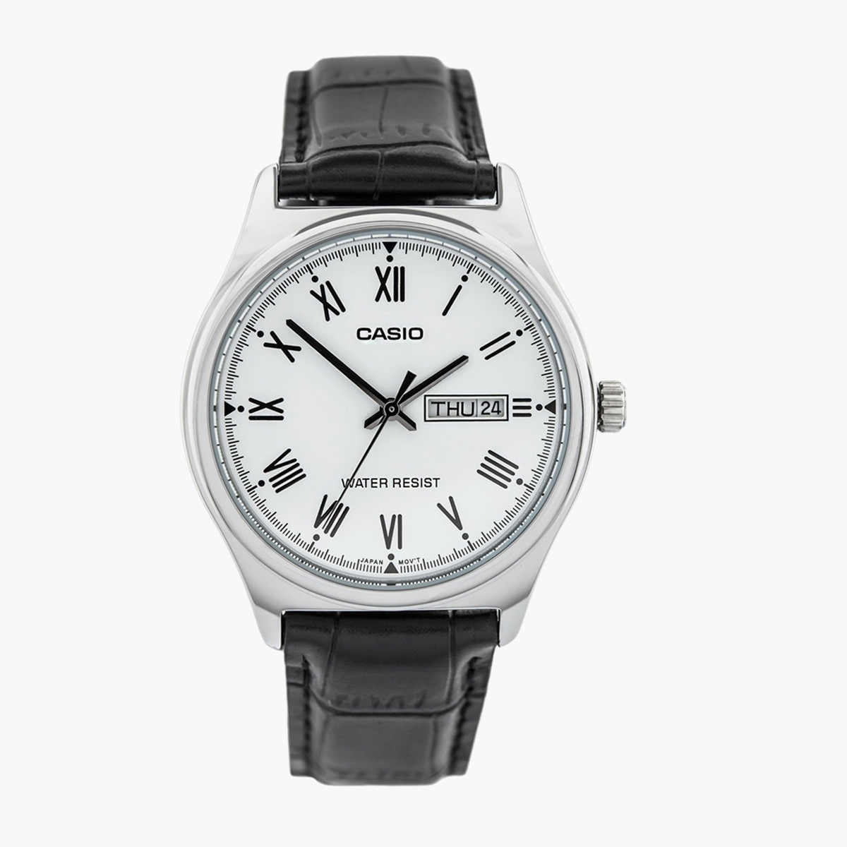 Casio Men's Black Analog Leather Strap Watch -MTP-V006L-7BUDF-men-watchesandjewellery-watches-image-1