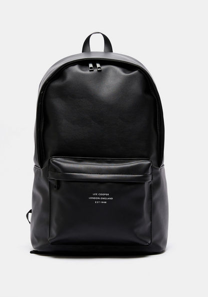 Lee Cooper Solid Backpack with Zip Closure and Adjustable Straps