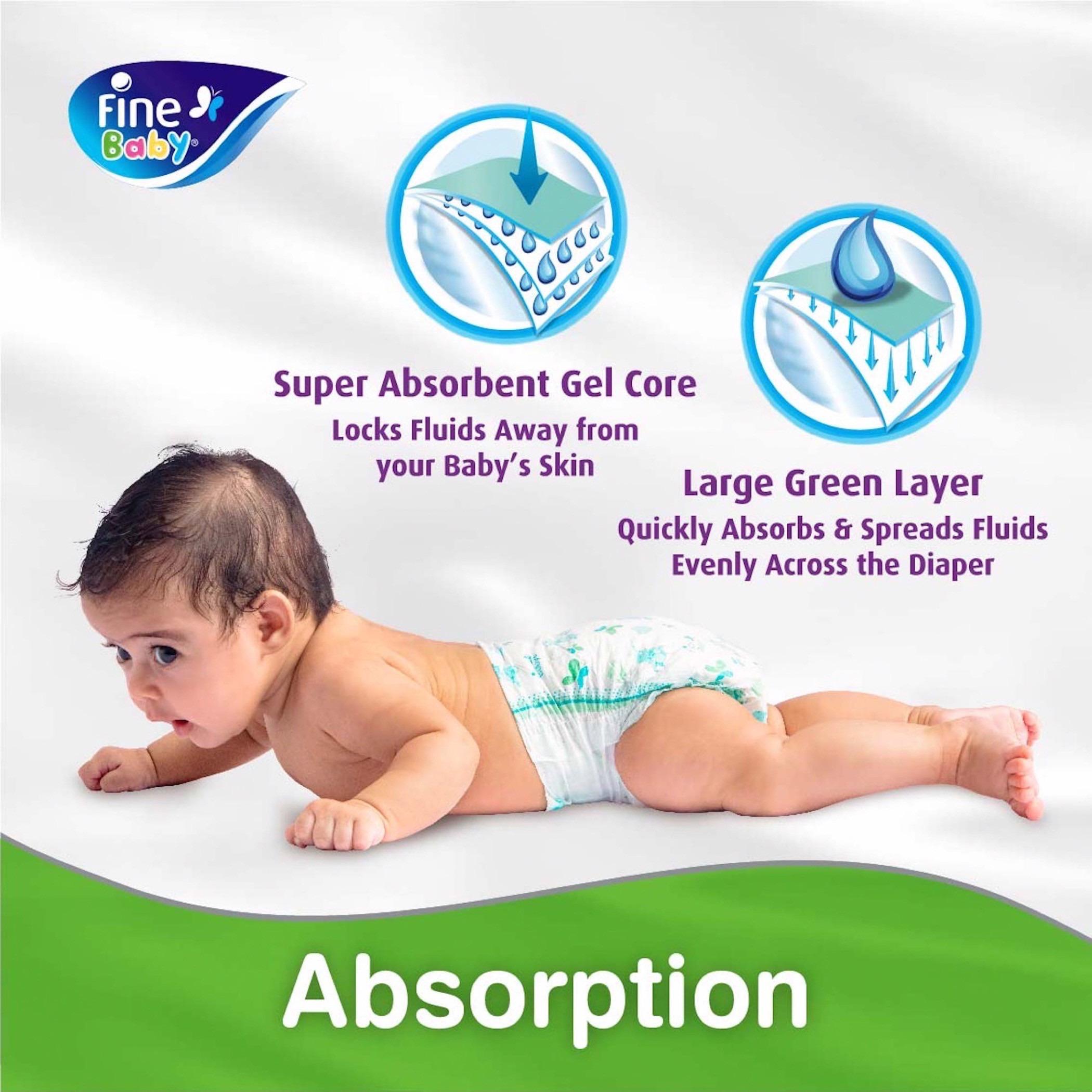 عبوة حفاضات جونيور مقاس 6 ميجا 198 حفاضة من فاين بيبي - 16+ كجم-baby-diapering-diapers-image-7