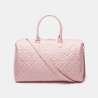 Celeste Quilted Duffle Bag with Double Handles and Zip Closure