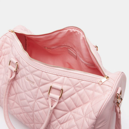 Celeste Quilted Duffle Bag with Double Handles and Zip Closure