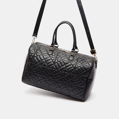 Celeste Quilted Duffle Bag with Double Handles and Zip Closure-Duffle Bags-image-3