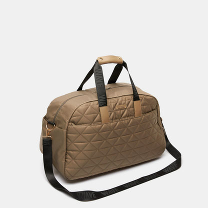 Wave Textured Duffel Bag with Detachable Strap and Zip Closure-Duffle Bags-image-1