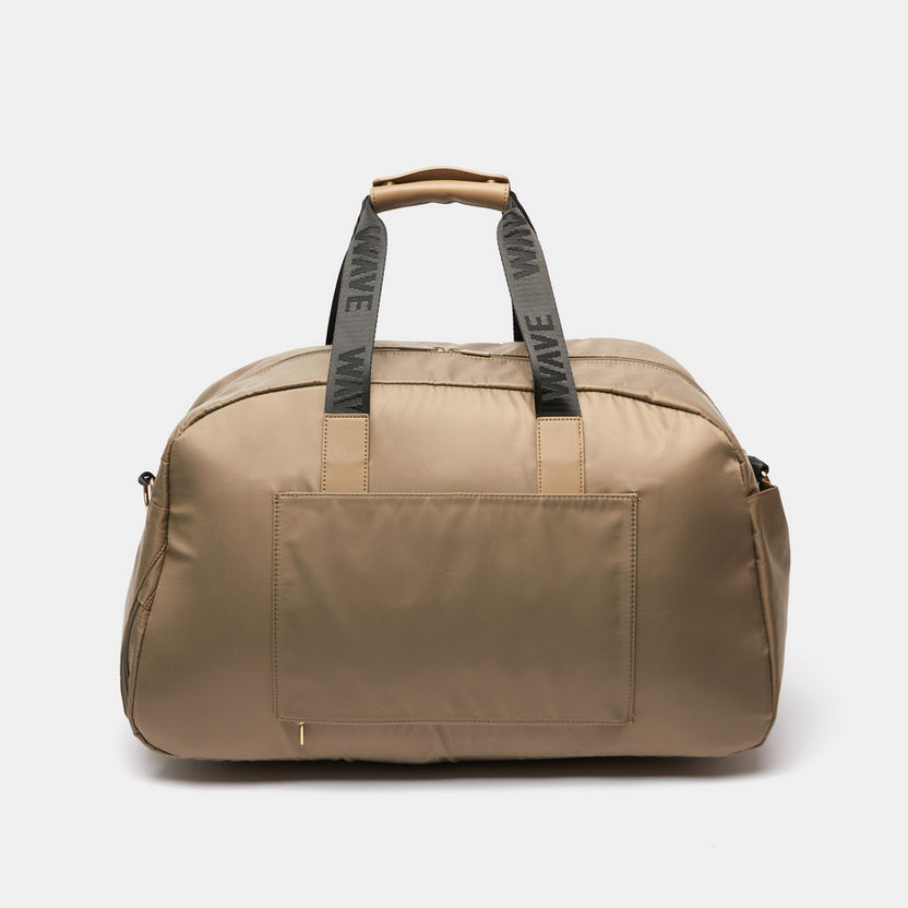 Wave Textured Duffel Bag with Detachable Strap and Zip Closure-Duffle Bags-image-4