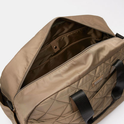 Wave Textured Duffel Bag with Detachable Strap and Zip Closure-Duffle Bags-image-5