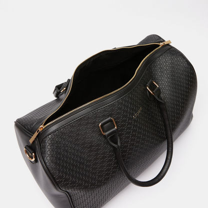 Celeste Textured Duffel Bag with Detachable Strap and Zip Closure