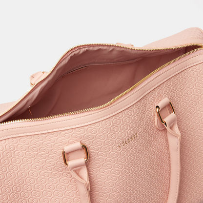 Celeste Textured Duffel Bag with Detachable Strap and Zip Closure