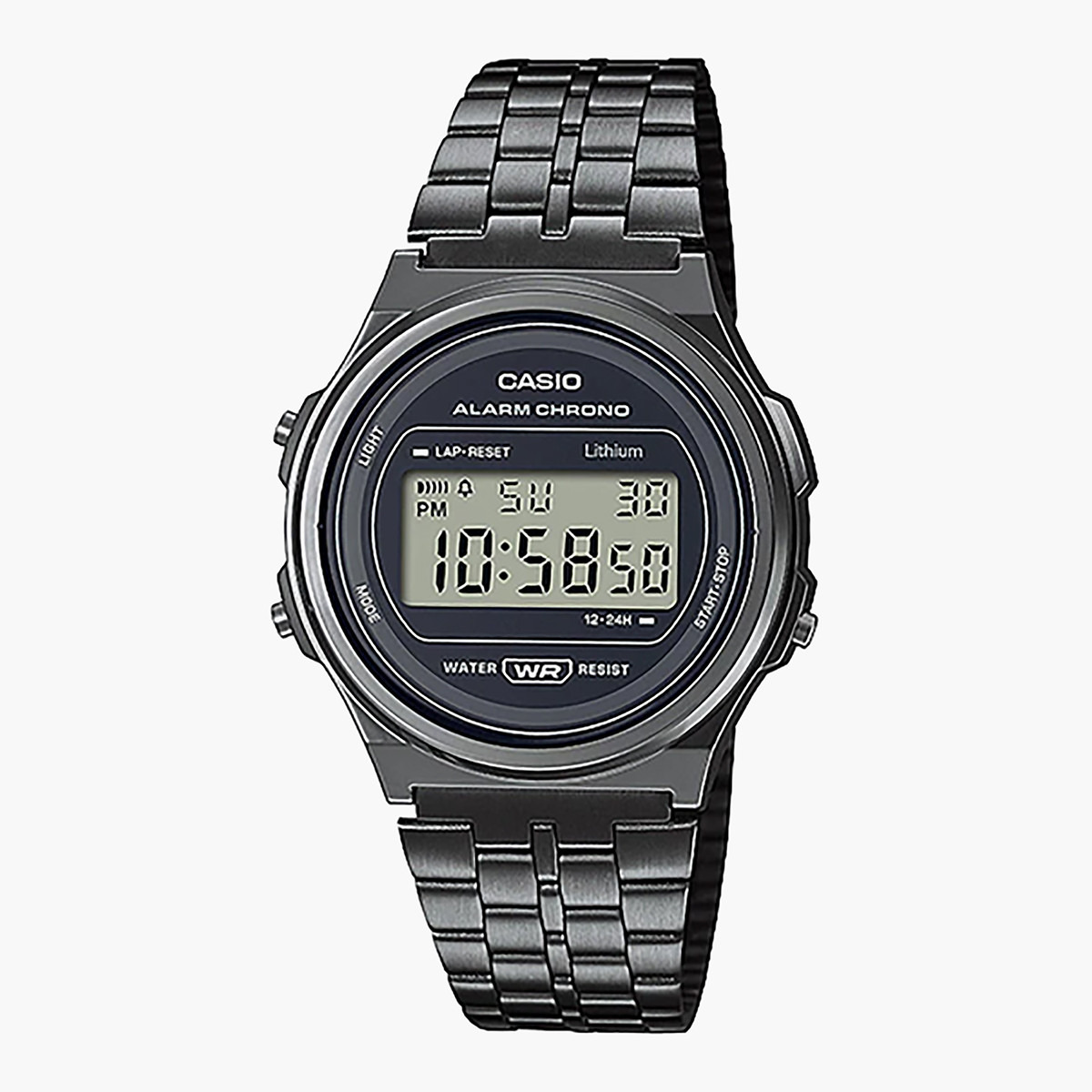 Casio Men's Grey Digital Stainless Steel Strap Watch -A171WEGG-1ADF-women-watchesandjewellery-watches-image-1