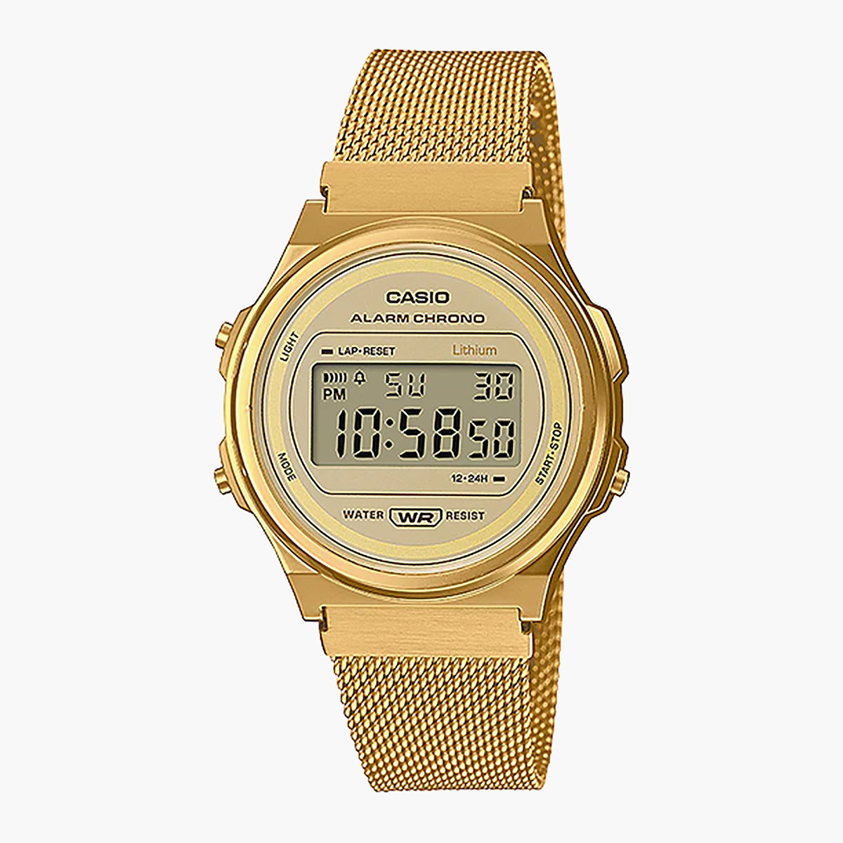 Casio Men's Gold Digital Stainless Steel Strap Watch -A171WEMG-9ADF-men-watchesandjewellery-watches-image-1