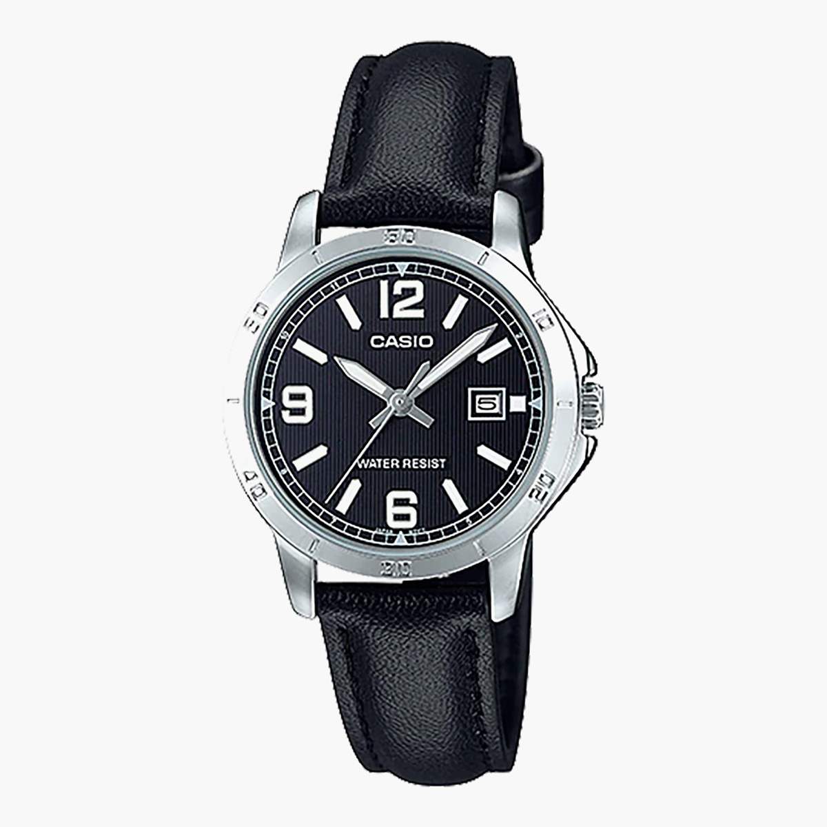 LTP-V004L-1BUDF- راقب حزام جلد تناظرية أسود للنساء كاسيو-women-watchesandjewellery-watches-image-1