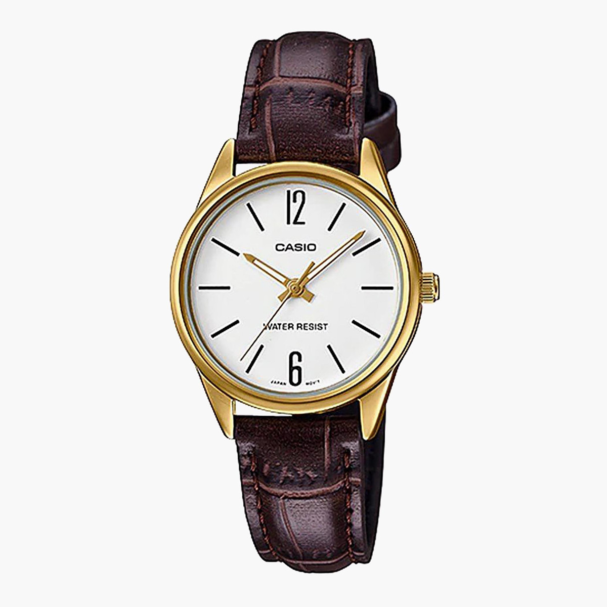 LTP-V005GL-7BUDF- راقب حزام جلد تناظرية بنى للنساء كاسيو-women-watchesandjewellery-watches-image-1