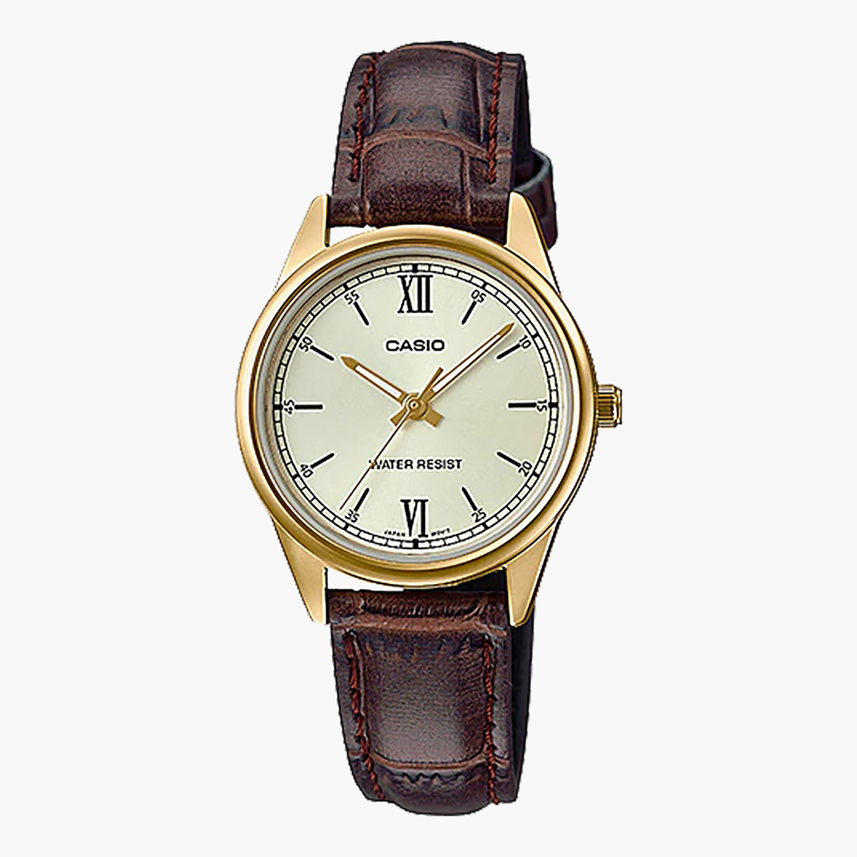 LTP-V005GL-9BUDF- راقب حزام جلد تناظرية بنى للنساء كاسيو-women-watchesandjewellery-watches-image-1