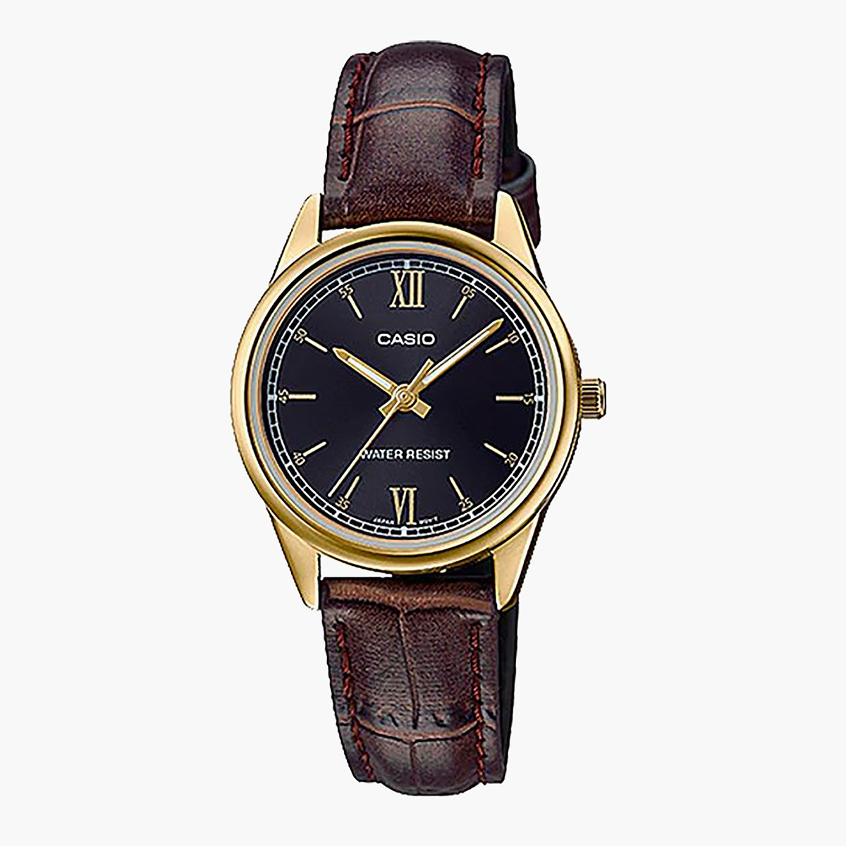 LTP-V005GL-1B2UDF- راقب حزام جلد تناظرية بنى للنساء كاسيو-women-watchesandjewellery-watches-image-1