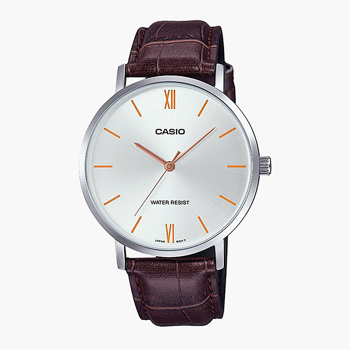 MTP-VT01L-7B2UDF- راقب حزام جلد تناظرية بنى ملك الرجال كاسيو-men-watchesandjewellery-watches-image-1