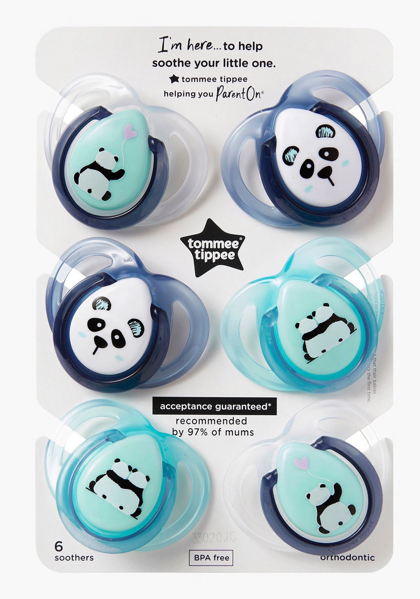 Tommee Tippee Closer To Nature 6-Piece Printed Soother Set - 0-6 Months-Pacifiers-image-0