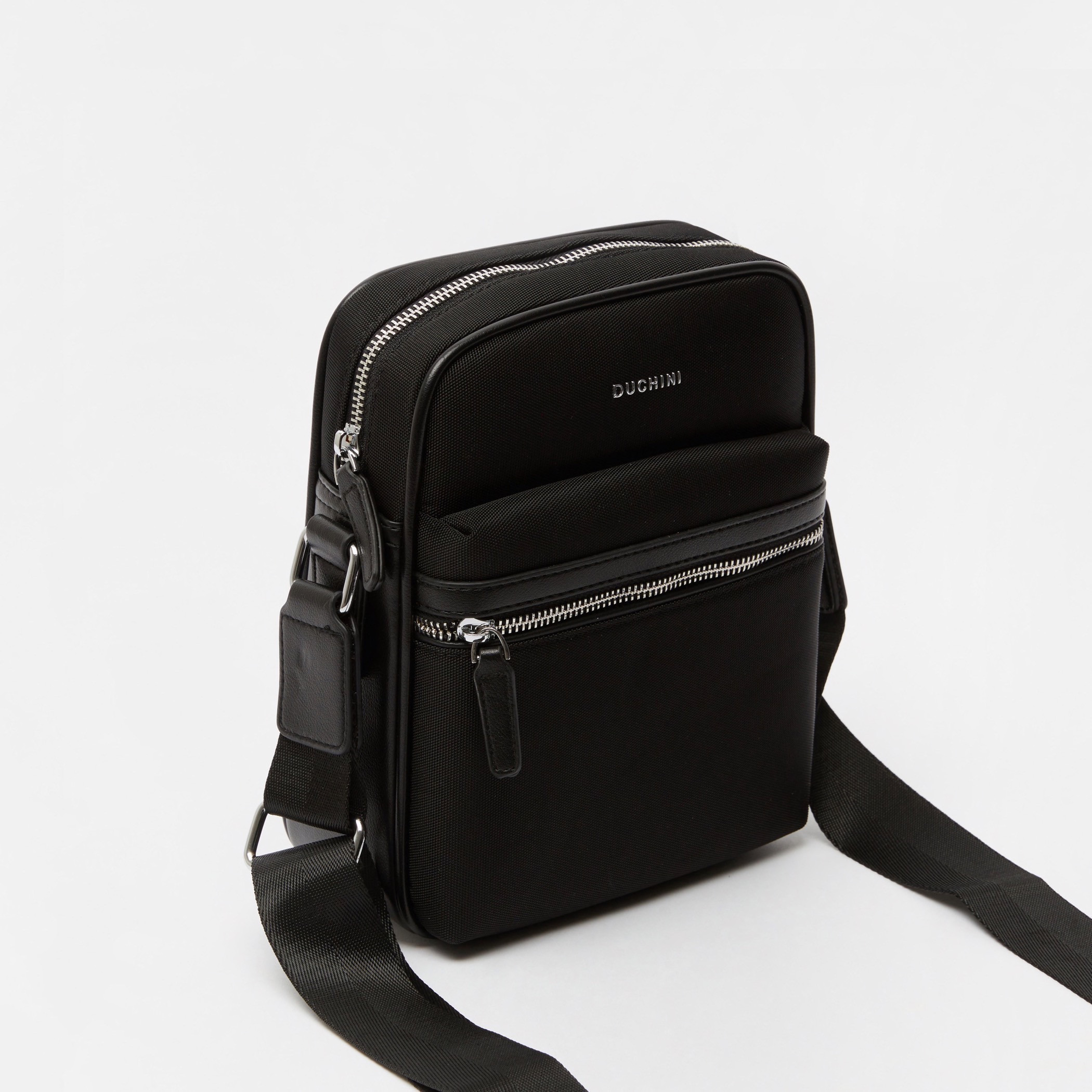 Duchini Solid Crossbody Bag with Adjustable Strap and Zip Closure-travel-accessories-image-3