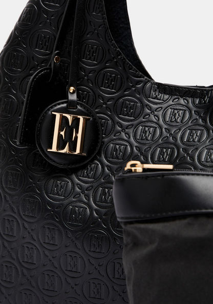 ELLE Embossed Hobo Bag with Pouch
