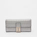 ELLE Monogram Textured Flap Wallet with Magnetic Closure-Wallets and Clutches-thumbnailMobile-0