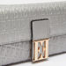 ELLE Monogram Textured Flap Wallet with Magnetic Closure-Wallets and Clutches-thumbnailMobile-2
