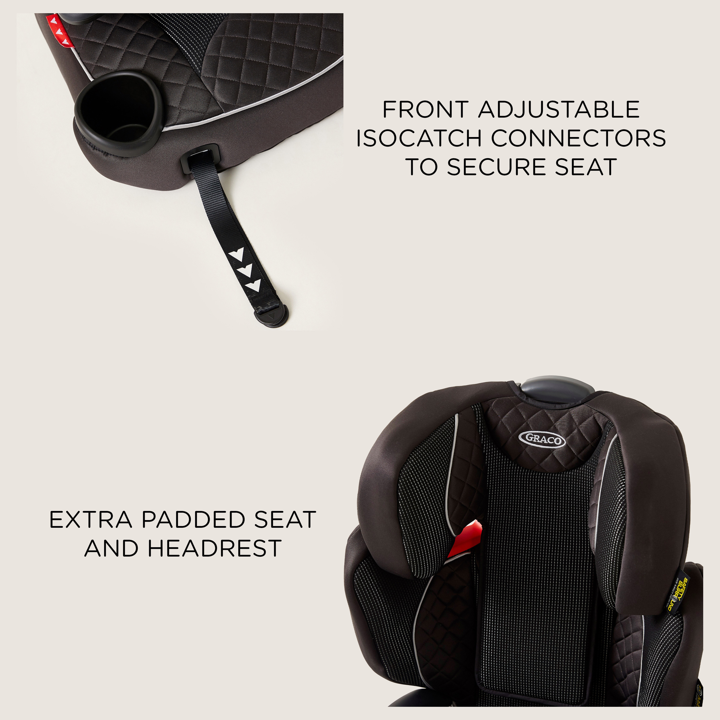 Graco Affix 2/3 high back Booster Car Seat (Stargazer) - Black (Ages 4-12 years)-baby-gear-carseats-image-4