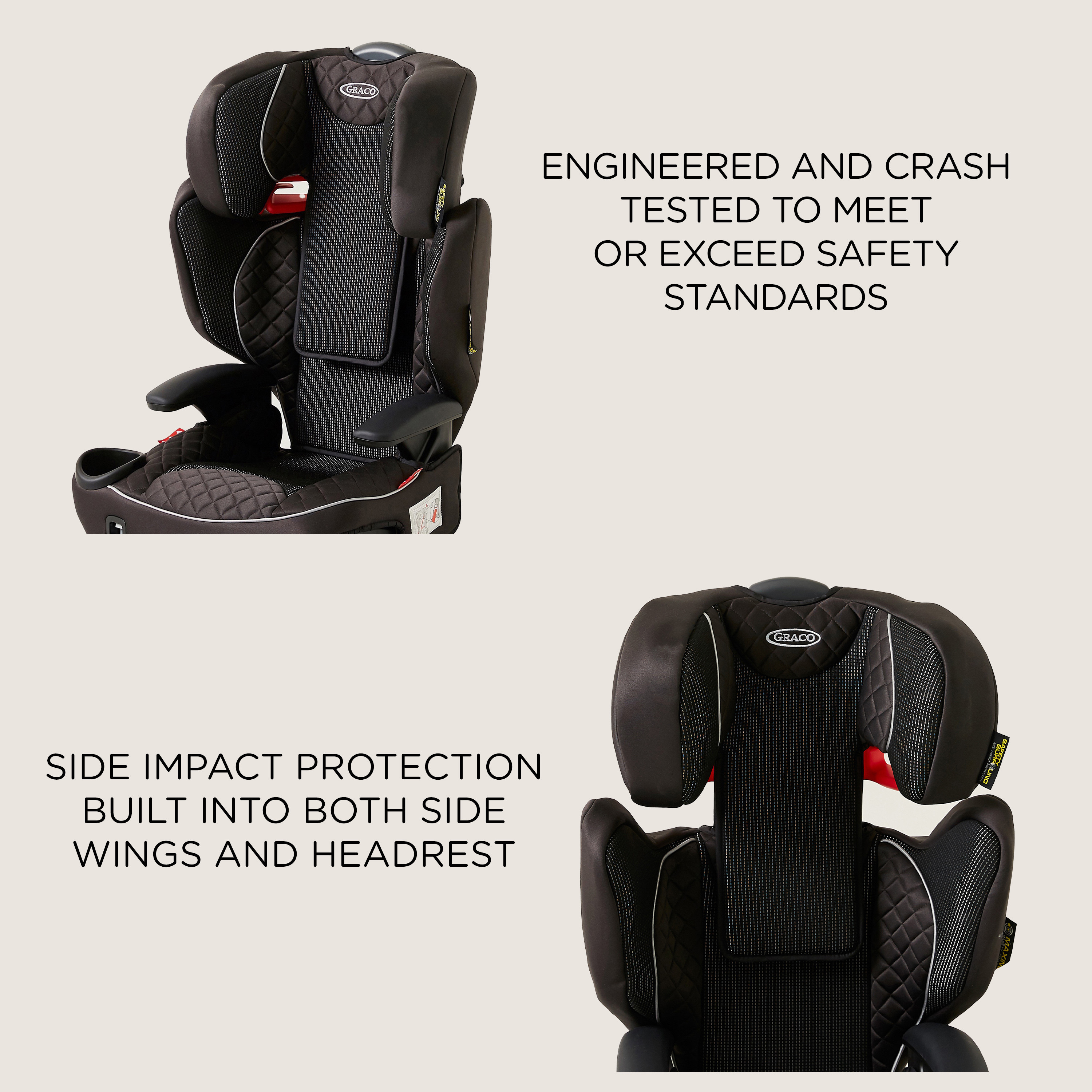 Graco Affix 2/3 high back Booster Car Seat (Stargazer) - Black (Ages 4-12 years)-baby-gear-carseats-image-5