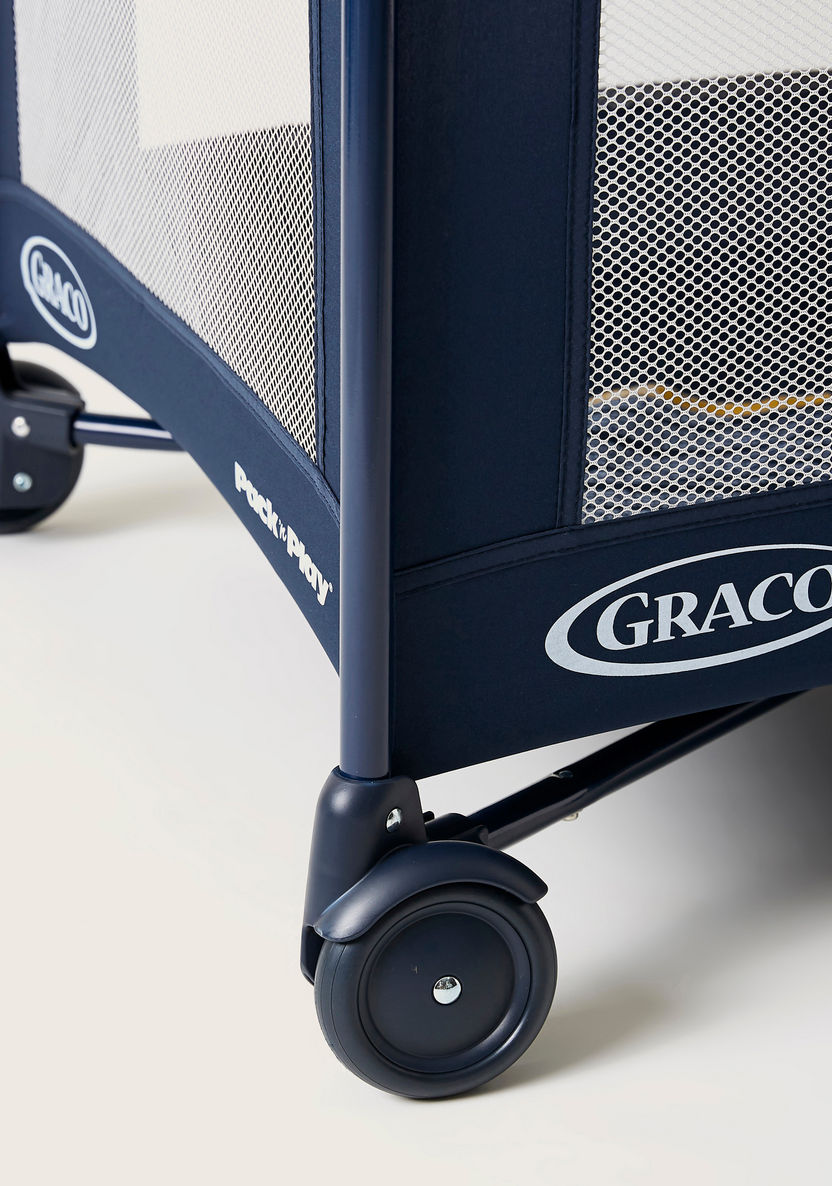 Graco Compact Blue Travel Cot with Signature Graco Push-Button Fold (up to 3 Years)-Travel Cots-image-8