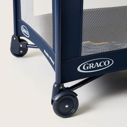 Graco Compact Blue Travel Cot with Signature Graco Push-Button Fold (up to 3 Years)-Travel Cots-image-8