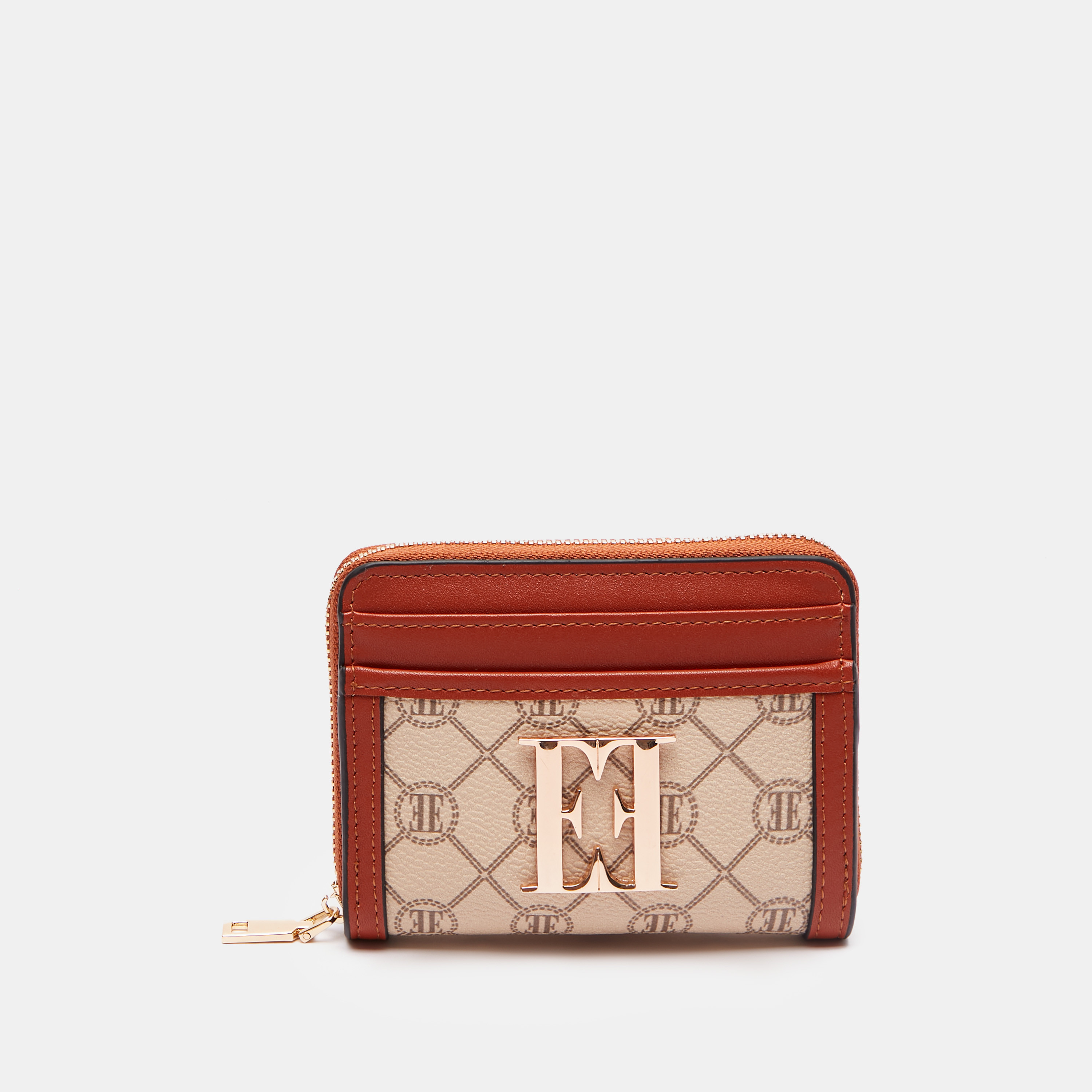 محفظة بسحاب إغلاق وطبعات مونوجرام من إيل-women-bagsandwallets-wallets-image-1